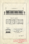 350053 Opstand, plattegrond en doorsnede van een drietal model-monsterkamers voor de Jaarbeurs 1917 te Utrecht, ...